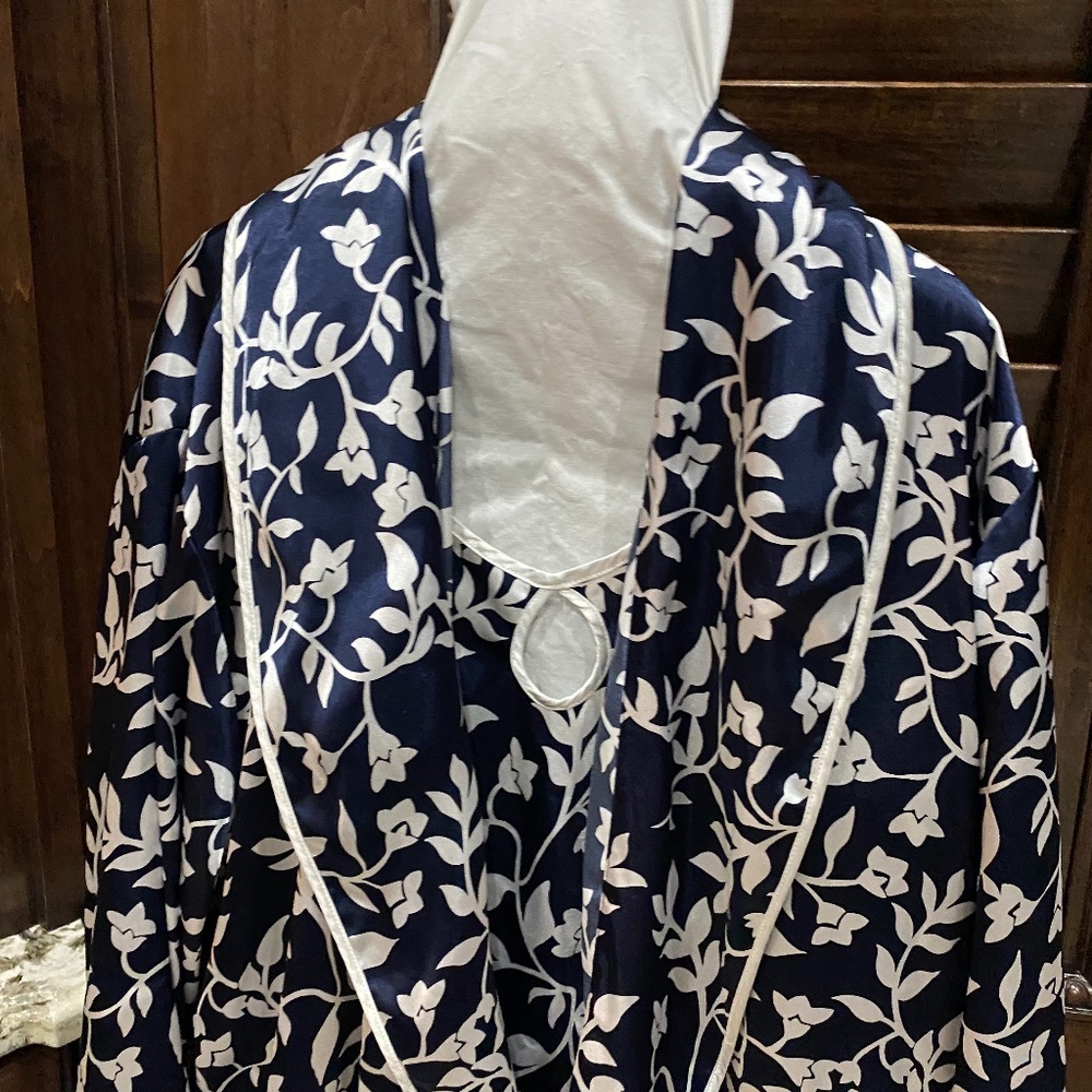 SATIN FLORAL LONG GOWN and ROBE